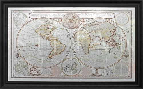 Silver Foil World Map