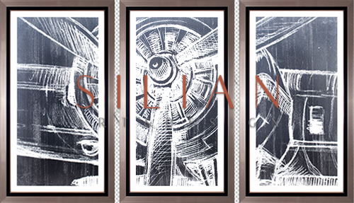 Graphic Propeller Triptych 