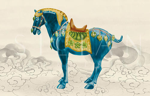 Tang Three-Color Glaze Horses II