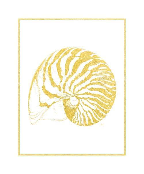 Gold Foil Marine Life V