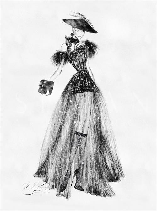 Vintage Costume Sketch I