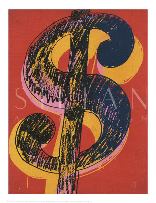 Dollar Sign, 1981 (Black And Yellow On Red)