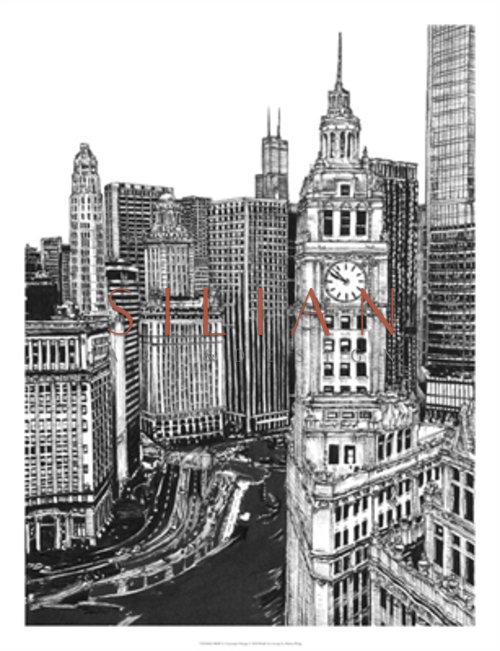黑白都市风景-芝加哥