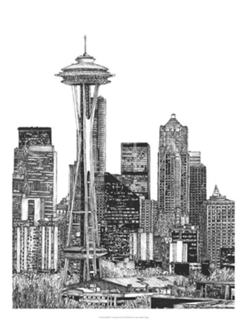 B&W Us Cityscape-Seattle