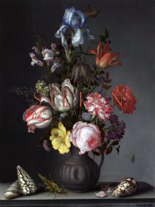 Balthasar van der Ast, Flowers in a Vase with Shells and Insects