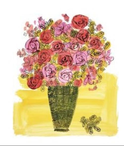 (Stamped) Basket of Flowers, 1958